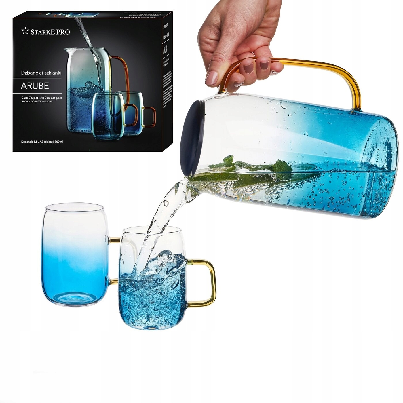 

Dzbanek Starke Pro Arube 1,5 l i 2 szklanki 300 ml