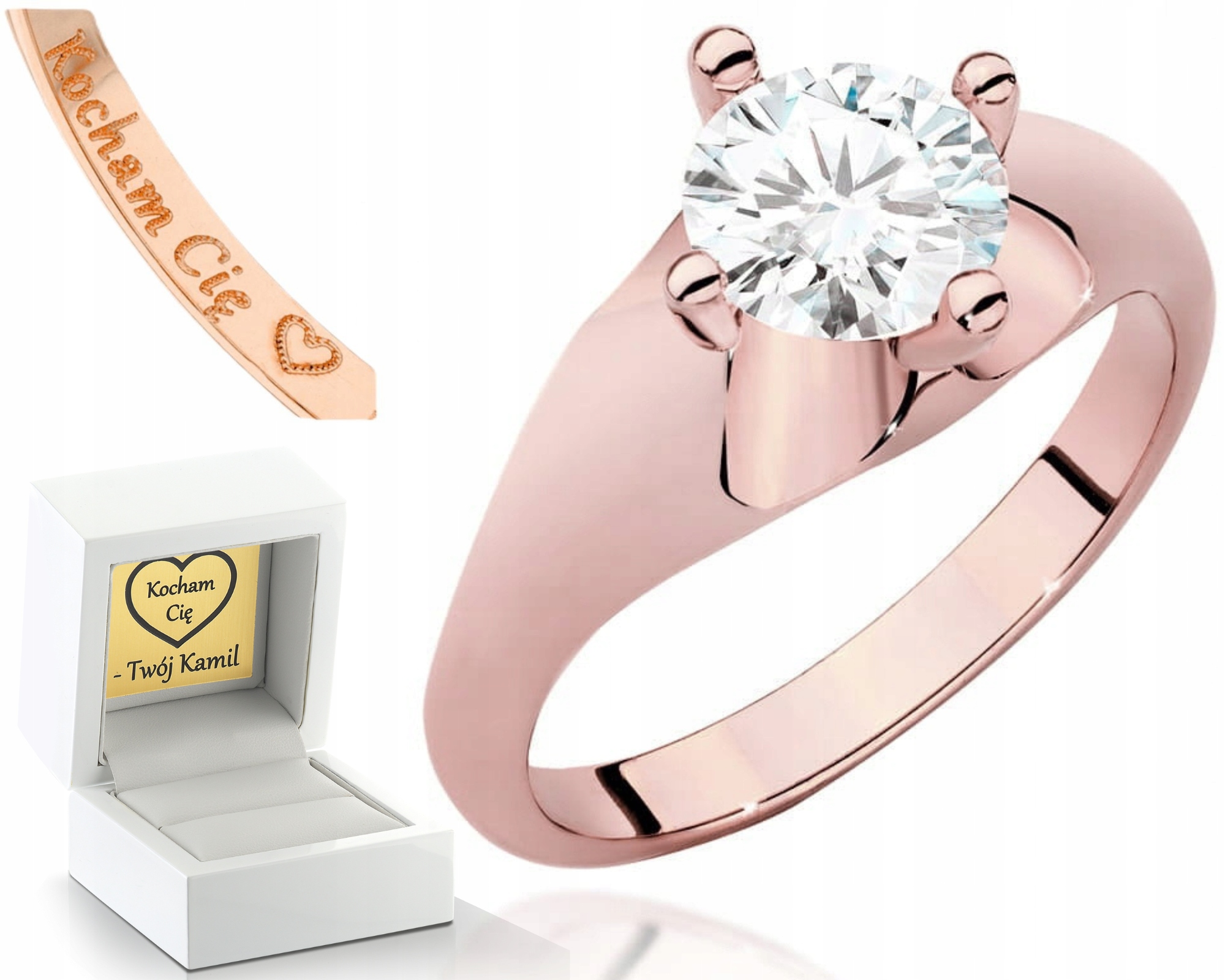 Růžové Zlato Prstýnek 585 S Laboratorním Diamantem Elegance