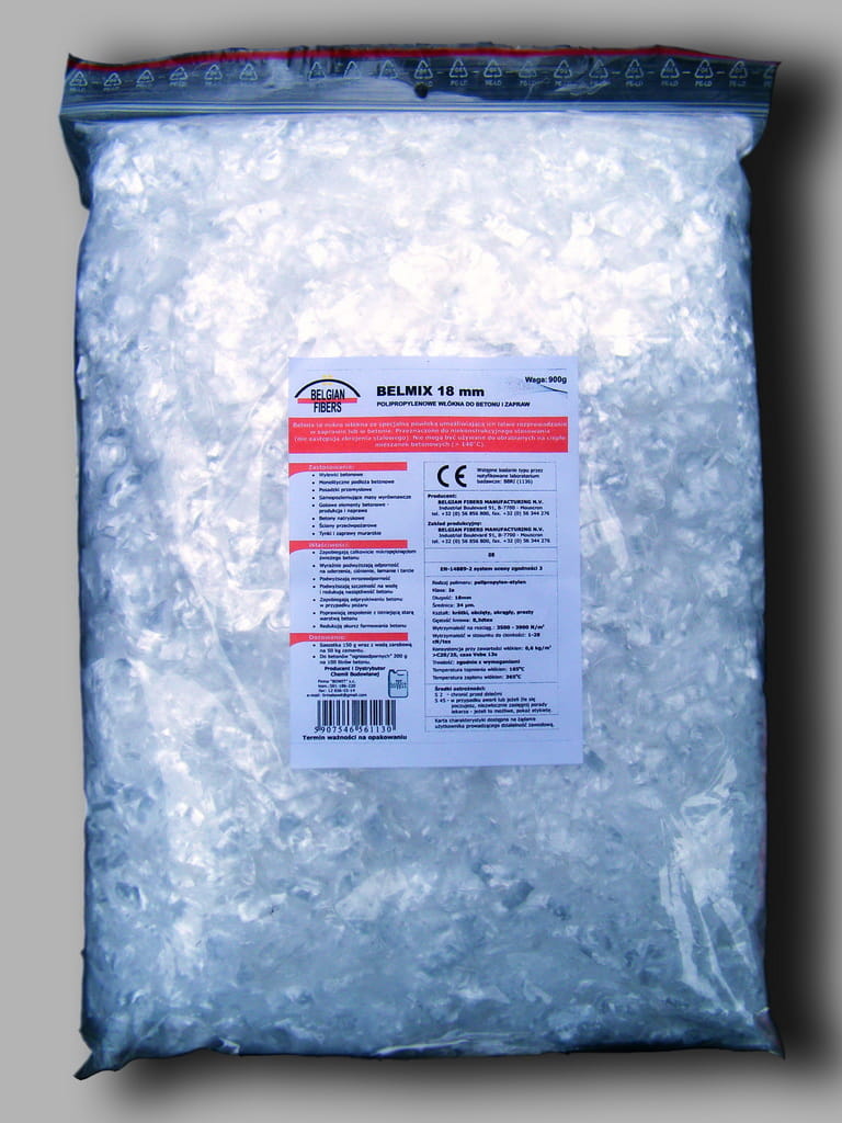 WŁÓKNO POLIPROPYLENOWE DO BETONU ORAZ ŻYWIC 1KG