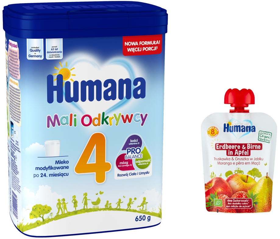 Humana 4 650g + Mus Owocowy 90ml