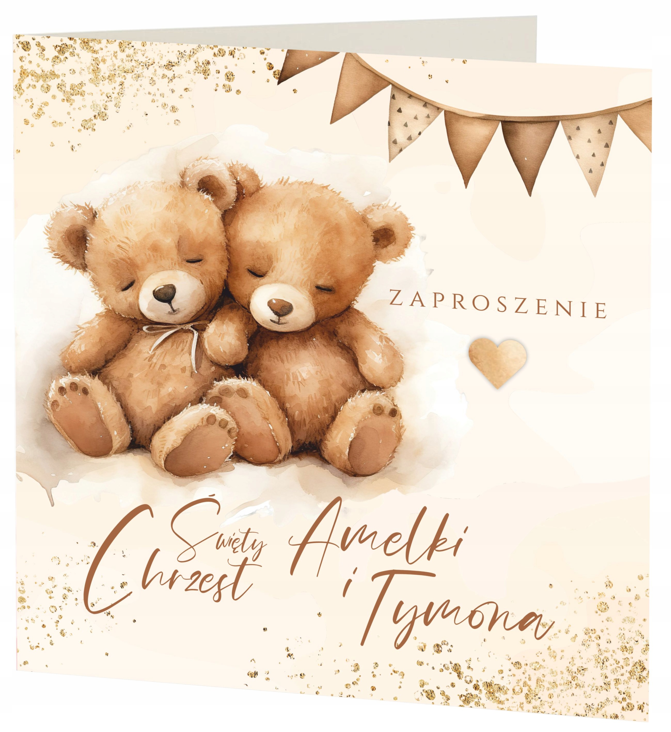 ZAPROSZENIE NA CHRZEST ŚWIĘTY + KOPERTA + IMIĘ DZIECKA + EKSPRES Bliźniaki EAN (GTIN) 5905965236776