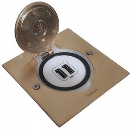 Podlahová zásuvka s Usb Zlatá mosadz Legrand