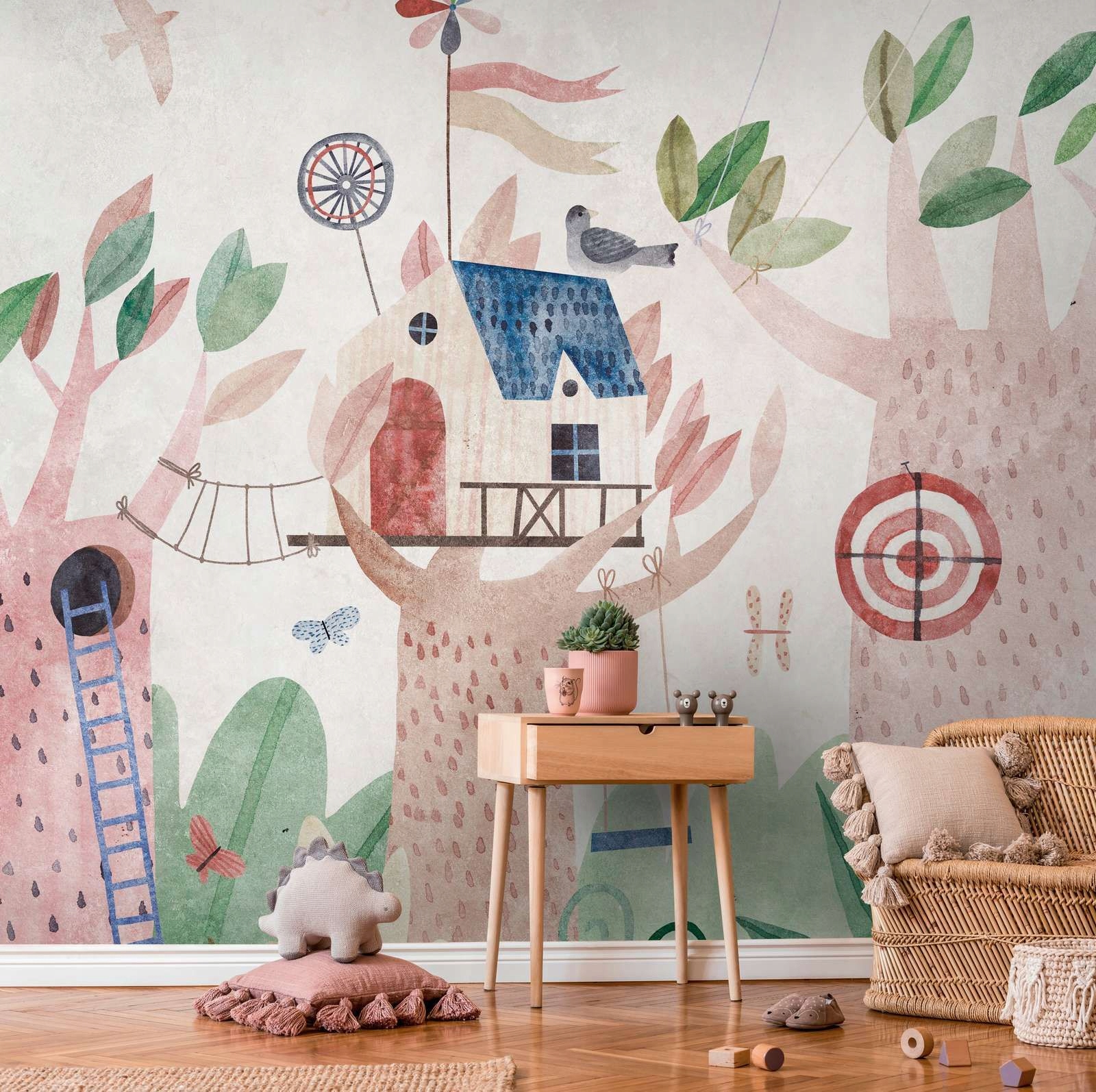 Mural Dětská Fototapeta Dětské Hřiště Domečky na stromech na Flizelinu