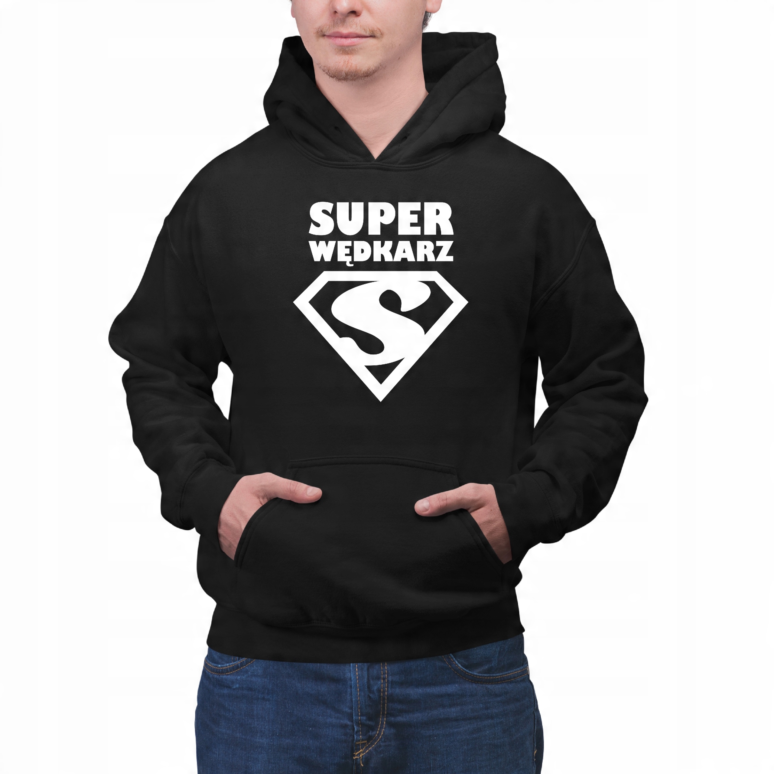 

Męska Bluza Z Kapturem Super Wędkarz Superman M