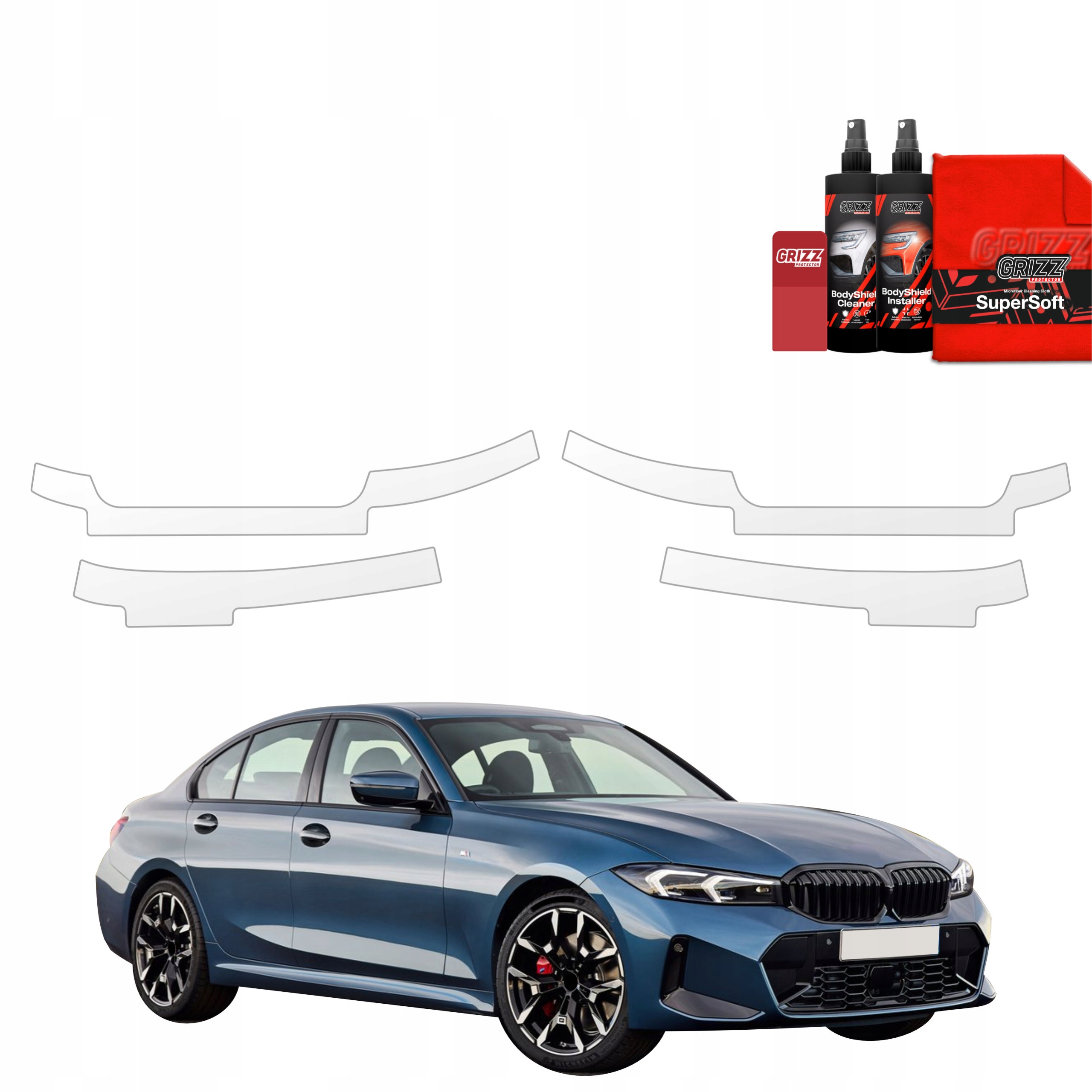 4v1 Fólie Ppf dýha na prahy pro Bmw 3 Sedan (2025) Grizz