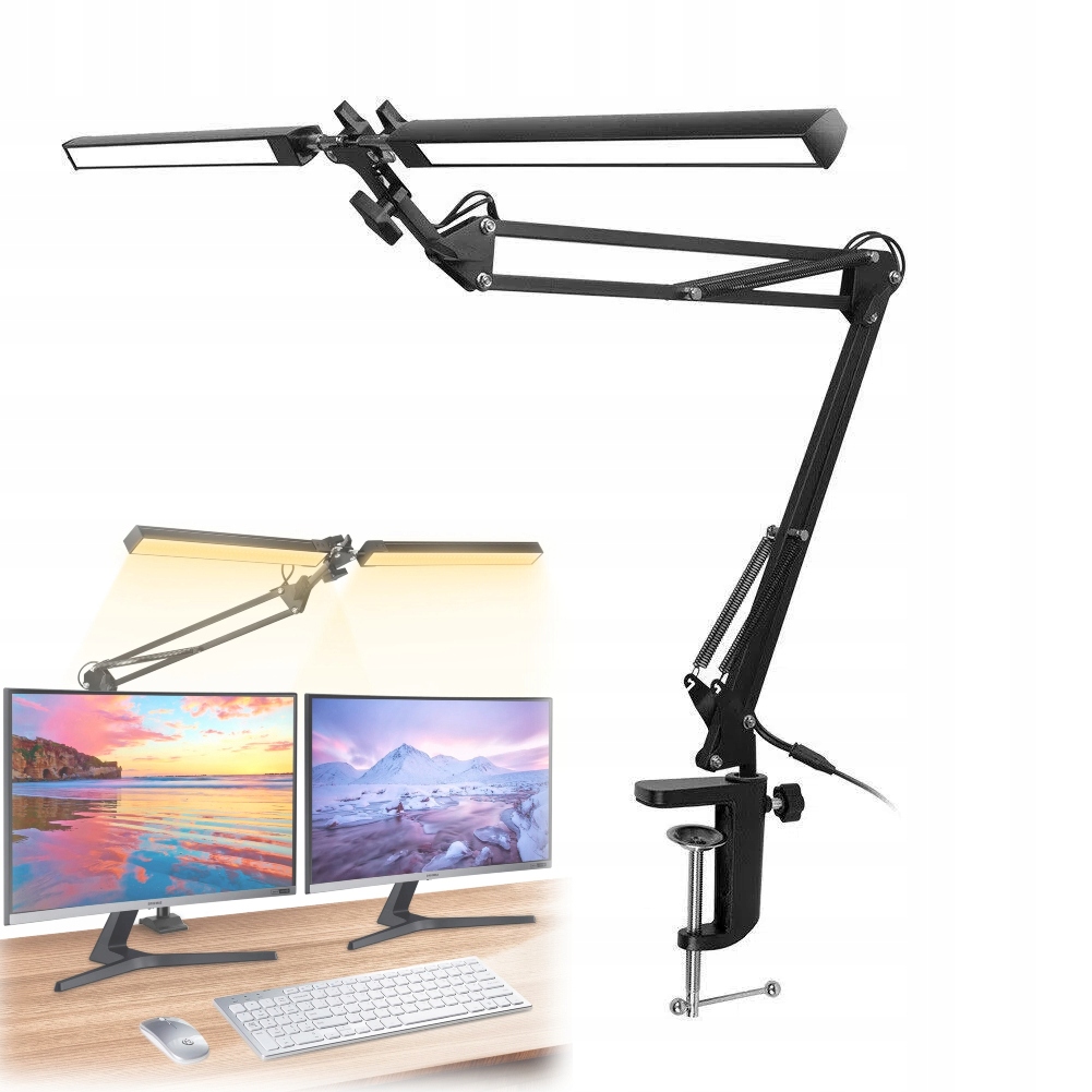 24W Stolní Led Lampička, Dvojitá Kreslicí Lampa, Regulace 24W