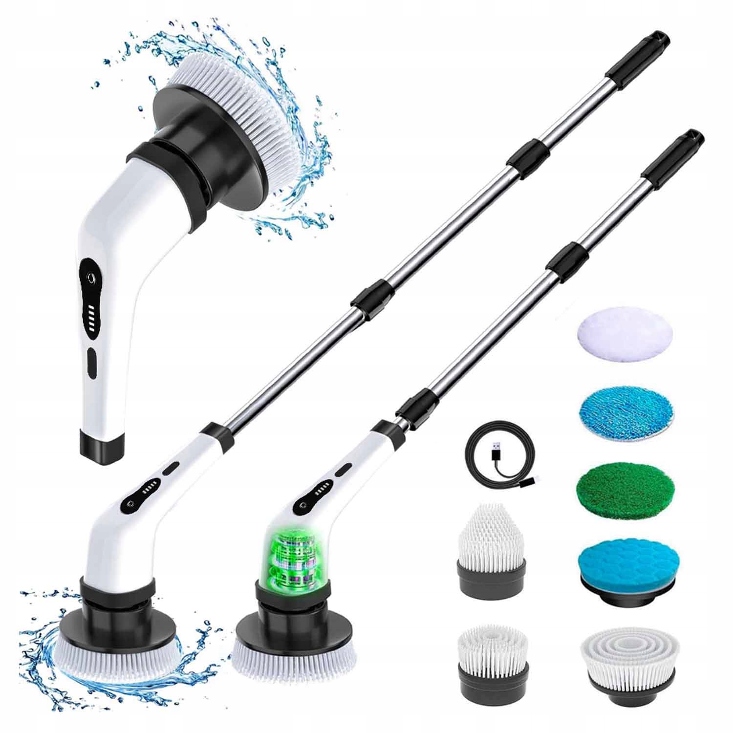 Levně Rotační Elektrický Kartáč Na Čištění Dlaždic Scrubber Fug Mop 9 V 1