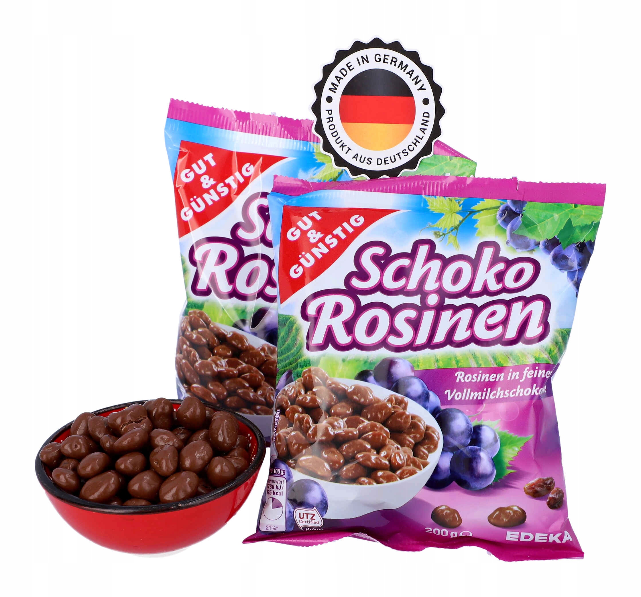 Rodzynki w Czekoladzie Mlecznej 200 g z Niemiec Rodzaj Bakalie w czekoladzie