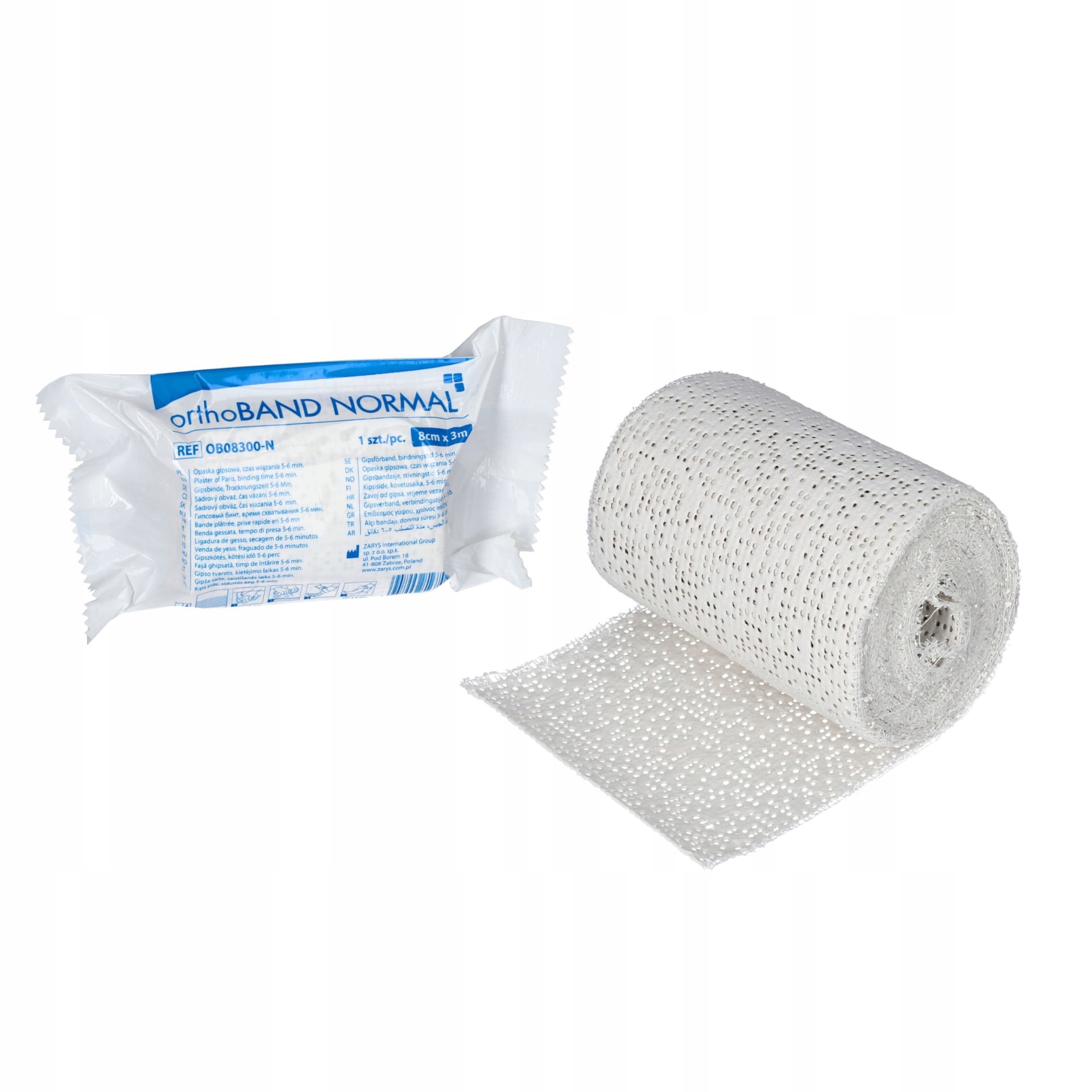 OPASKA GIPSOWA bandaż gips orthoBAND NORMAL 8cm x 3m