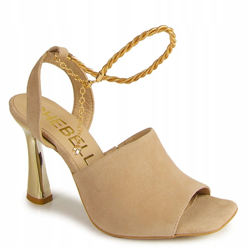 CheBello 4440 Béžové Semišové Kožené Sandály 40