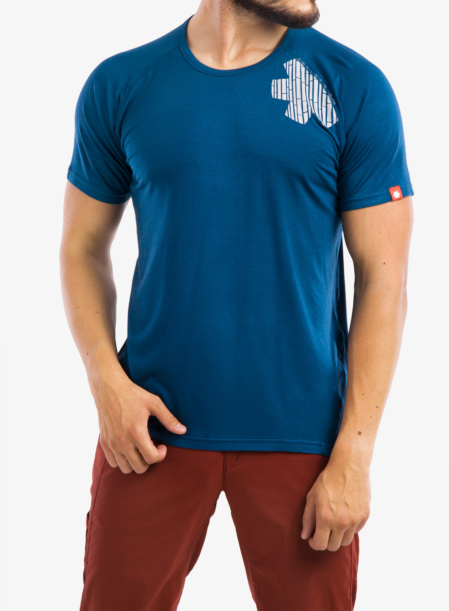 Lezecké tričko Ocun Bamboo T Blossom modrý opál XXL