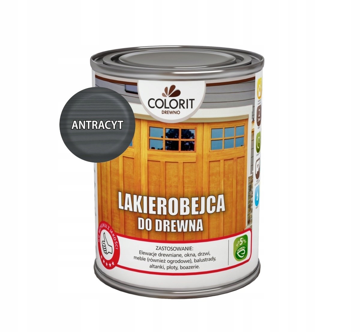 ALTAX LAKIEROBEJCA DO DREWNA COLORIT 0.75L ANTRACYT