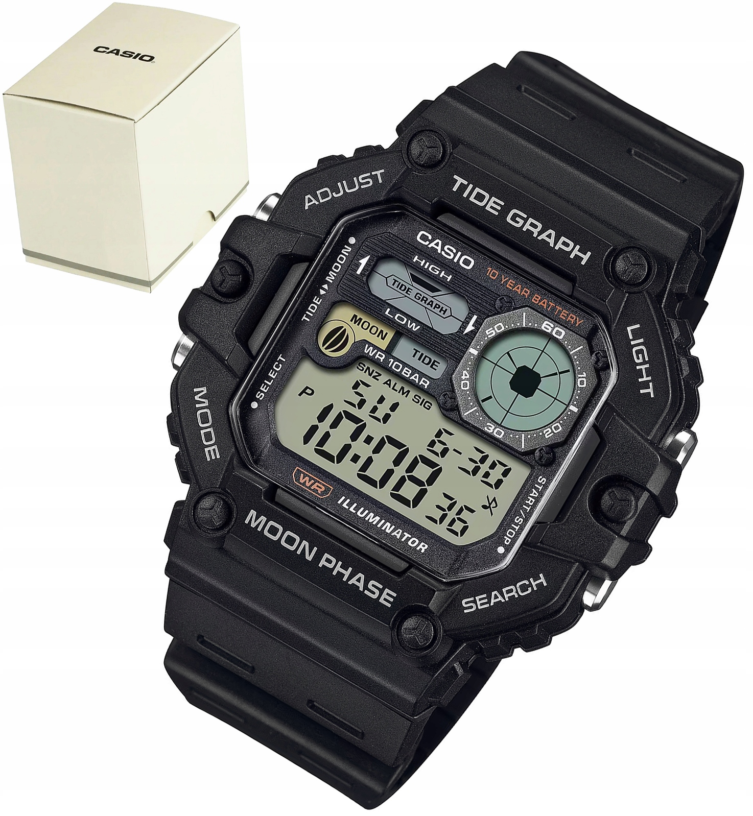 Hodinky Casio Pánské WS-1700H Sportovní Plavání Fáze Měsíce Wr 100M