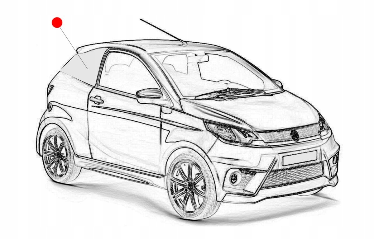 766BJ111X - СКЛО ПРАВЕ ЗАДНЄ AIXAM COUPE SENSATION ТЕМНЕ