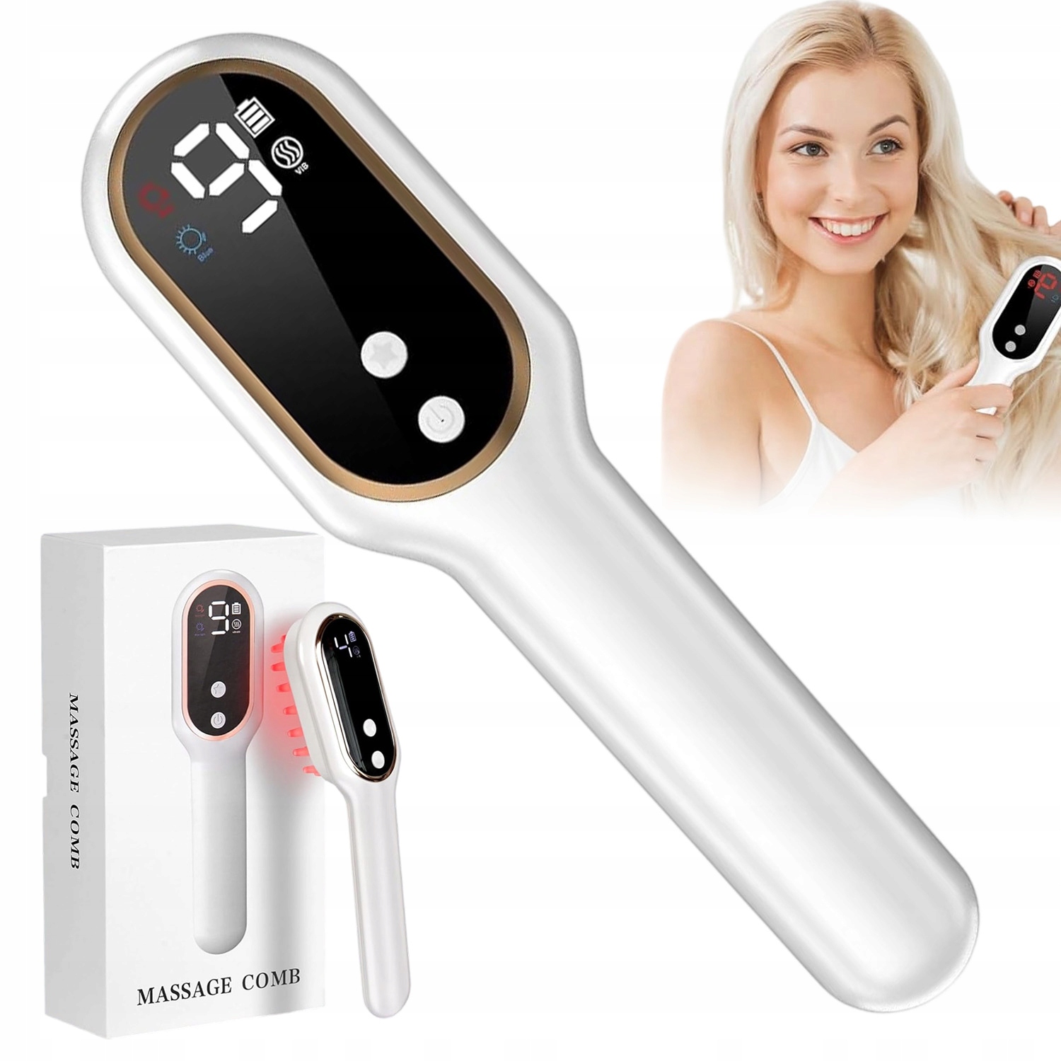 Elektrický Masážní Hřeben S 9 Úrovněmi Intenzity Pro Domov I Cestování