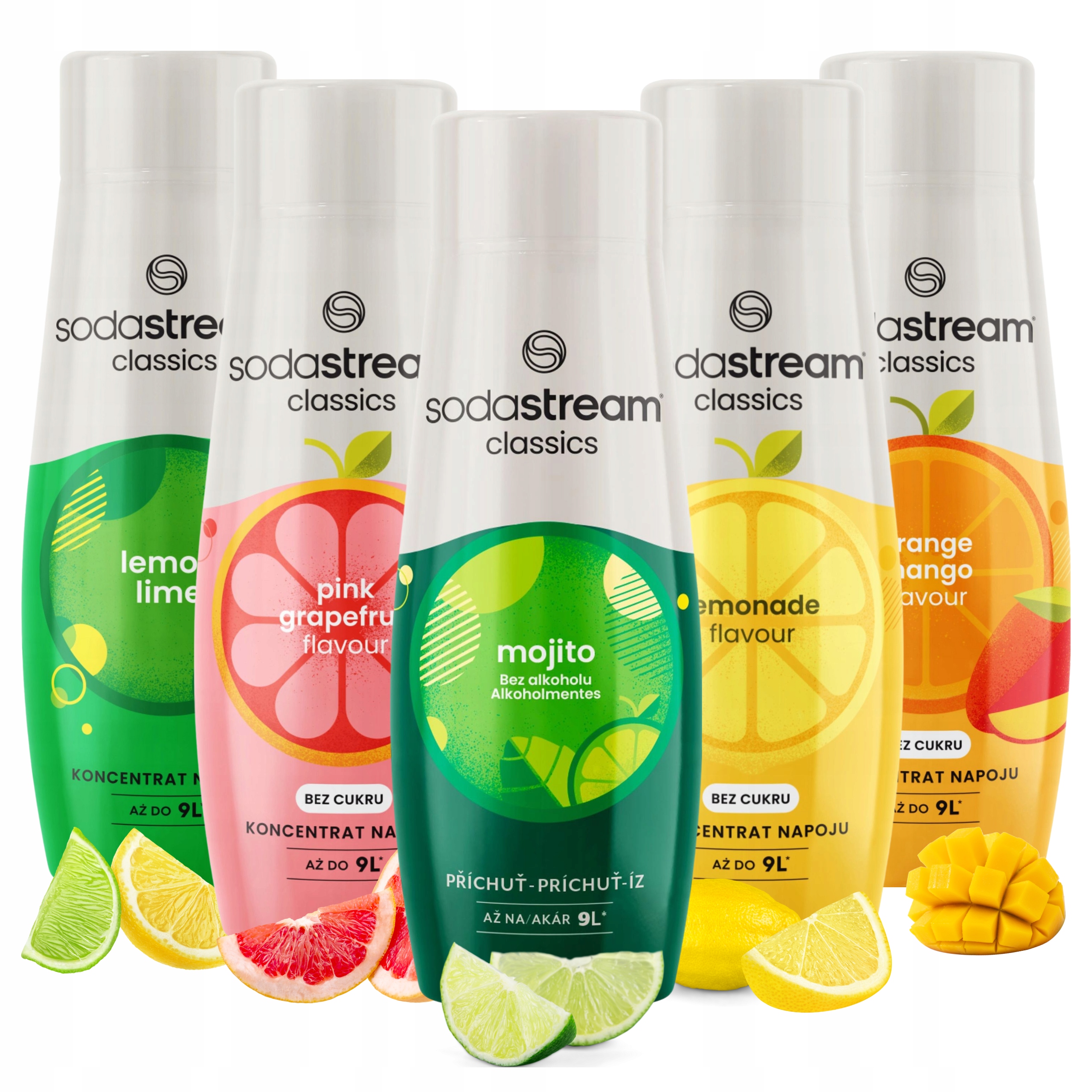 5 Szt. Zestaw Syropów Smakowych SodaStream Do Saturatora 4 Smaki Koncentrat