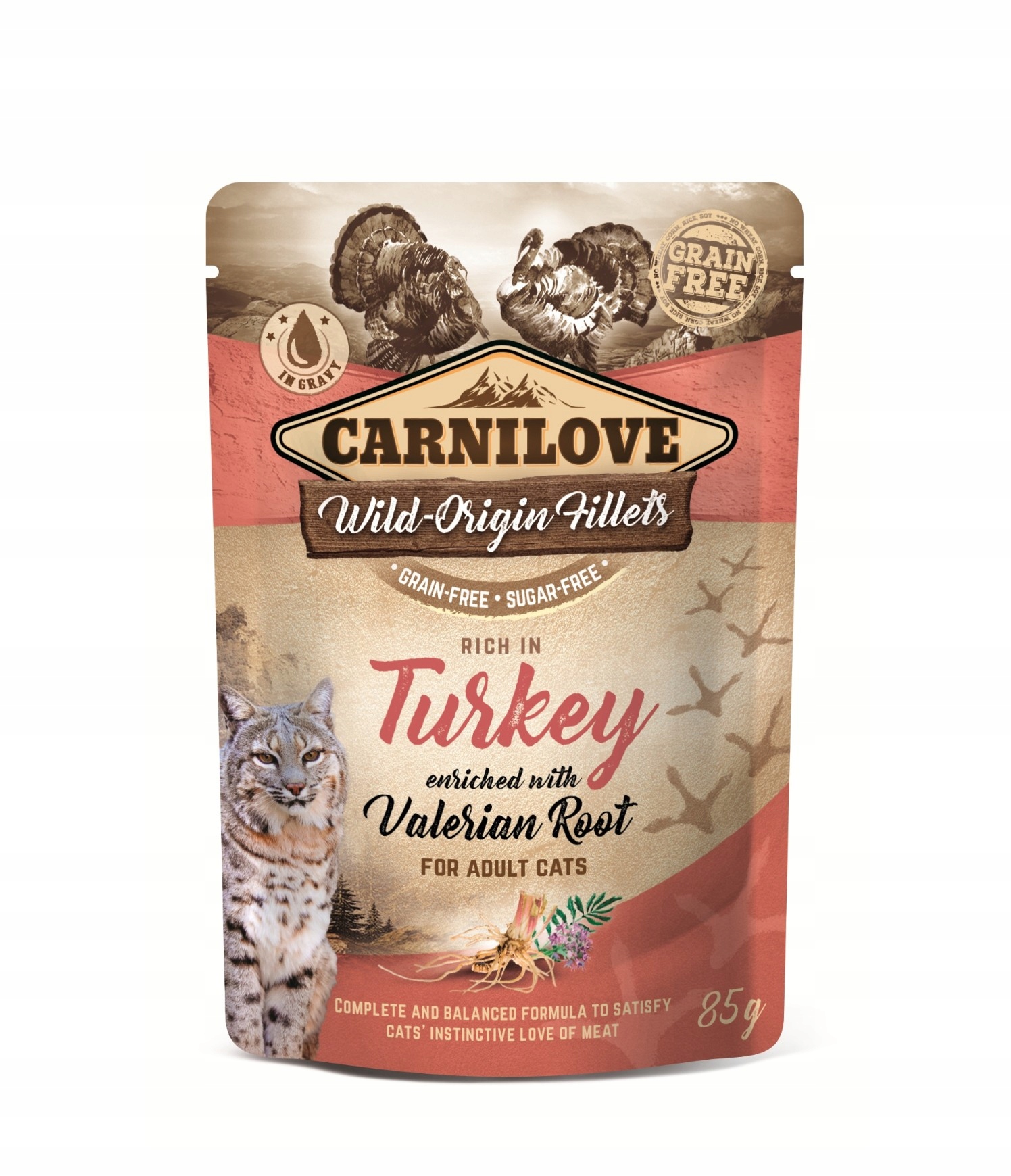 Levně Carnilove vlhké krmivo kapsička pro kočky adult Krůta Valeriana 24x85 g