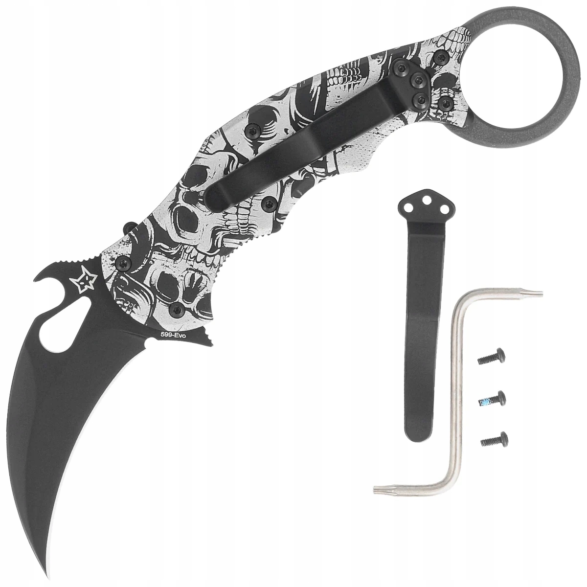 Nůž Fox The End Karambit Black Aluminium, Black N690Co