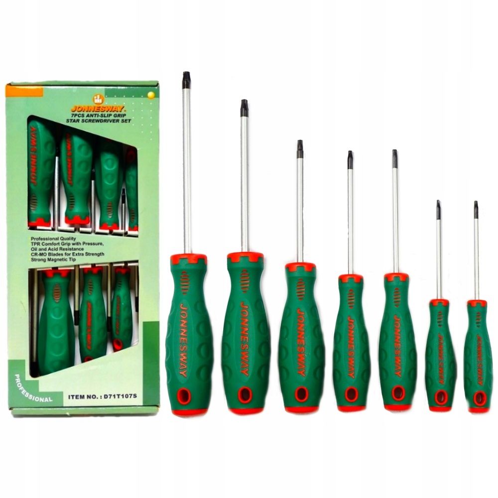 

Wkrętaki Torx T10-T40 7 Szt Zestaw Jonnesway