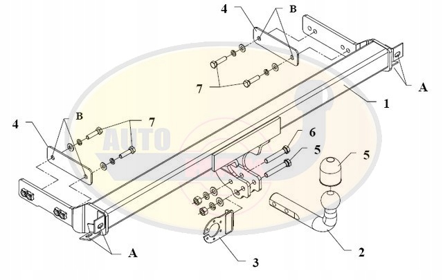 Hak holowniczy odkręcany VW PASSAT 1988-1993 K010 Producent Auto-hak