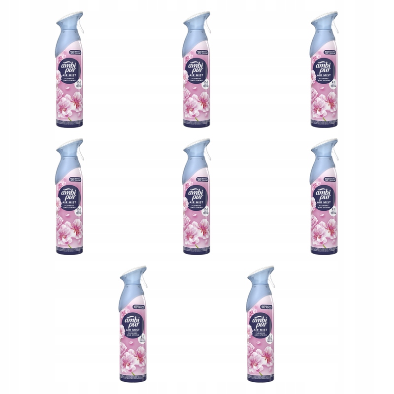 Ambi Pur Flowers &amp; Spring Osvěžovač vzduchu ve spreji 185 ml X8