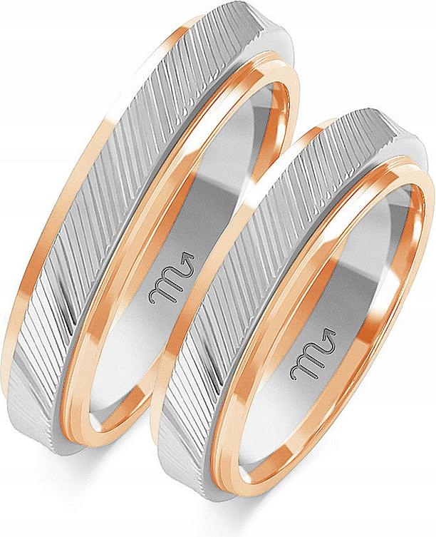 Zlaté snubní prsteny na svatba pro pár 14K 585, rok 8 9 10, elegantní model, dárek