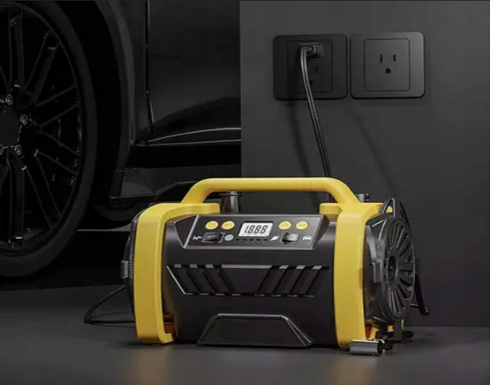 KOMPRESOR SAMOCHODOWY 12V 230V SPRĘŻARKA PRZENOŚNA BEZOLEJOWY POMPKA ZESTAW Model P6 kompresor pompka 12v/230v spreżarka powietrza