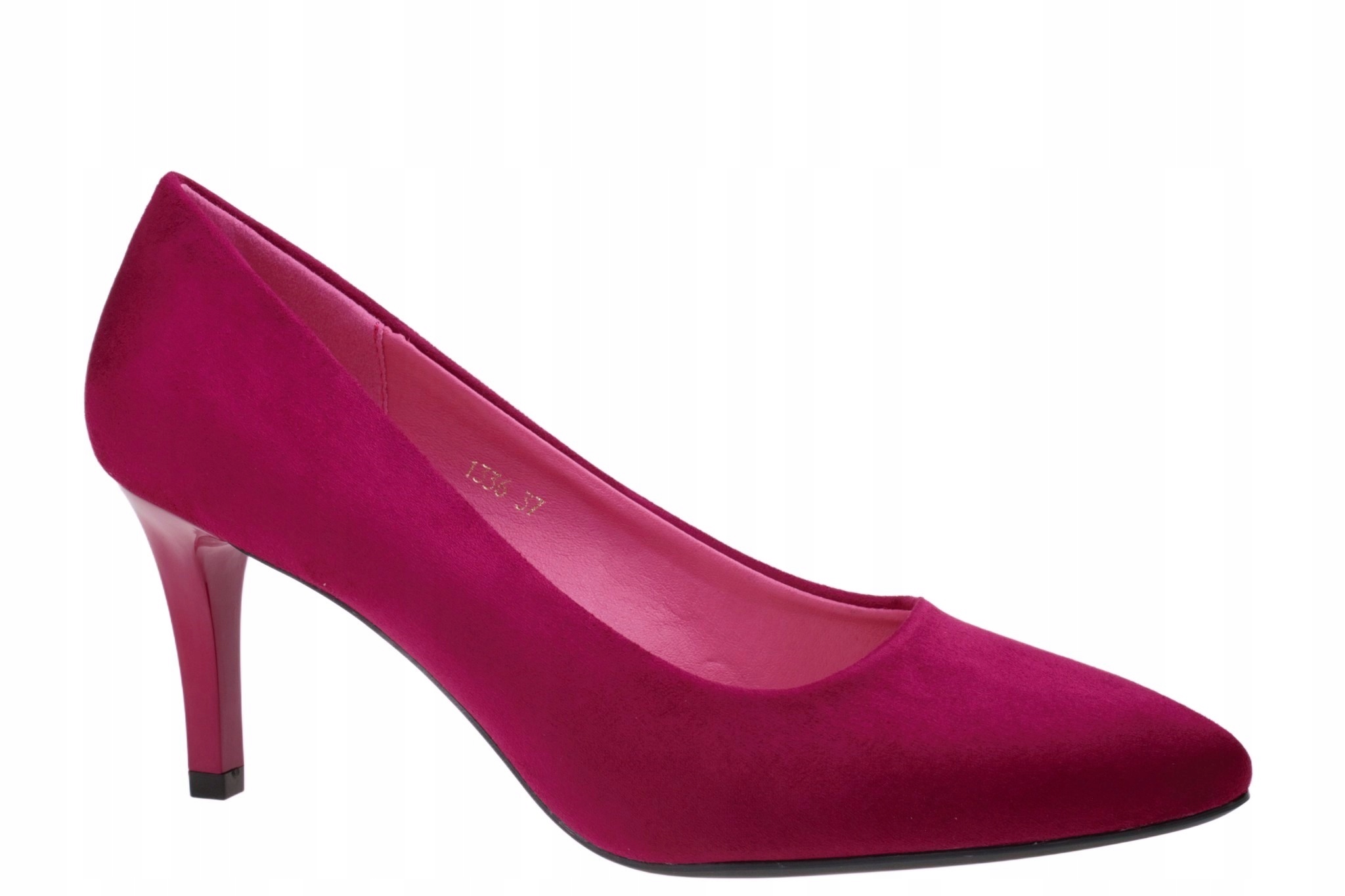Szpilki Czółenka Damskie Sergio Leone 1336 Fuksja Zamszowe Nosek Szpic r 40