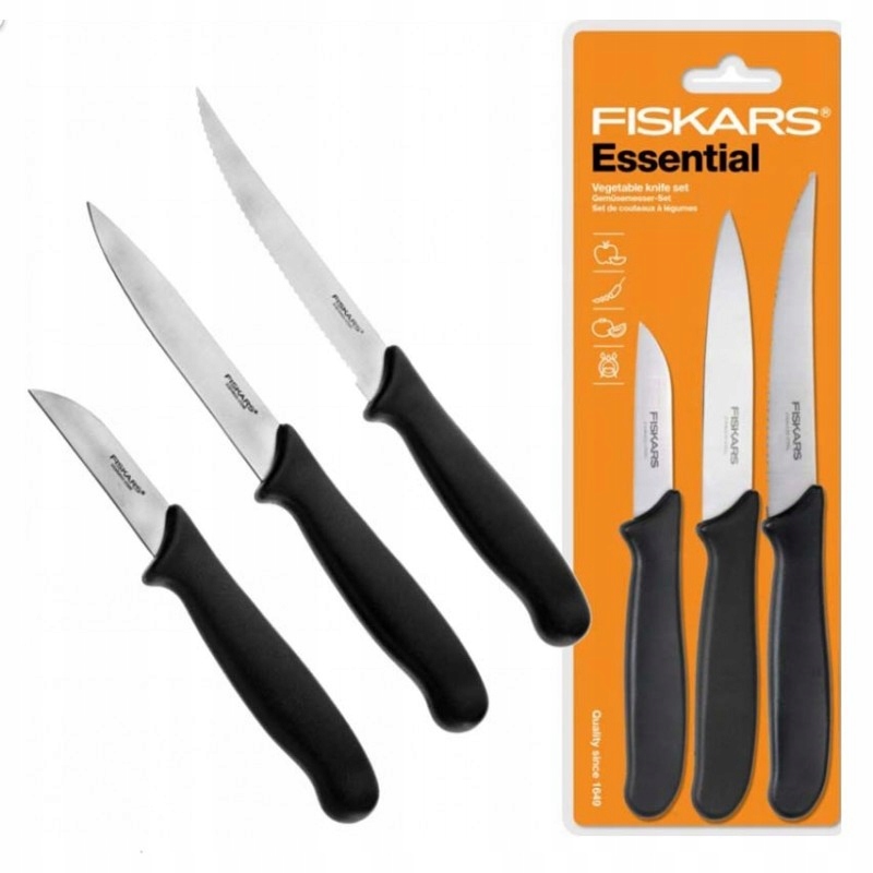 

Komplet noży w pudełku Fiskars Essential 3 szt
