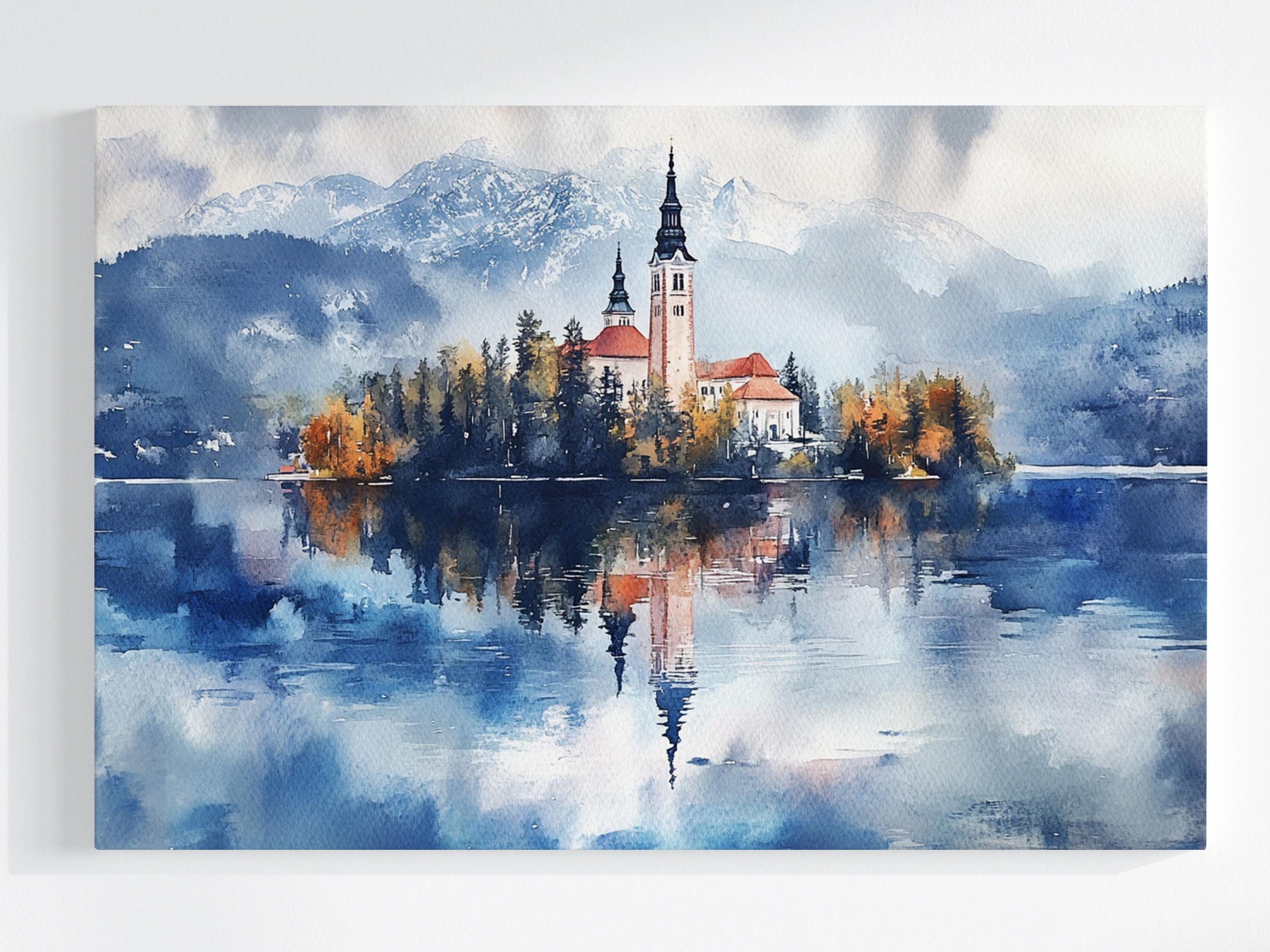 Obraz Na Plátně Canvas Krajina Slovinsko Jezero Bled Ostrov Kostel 120x80