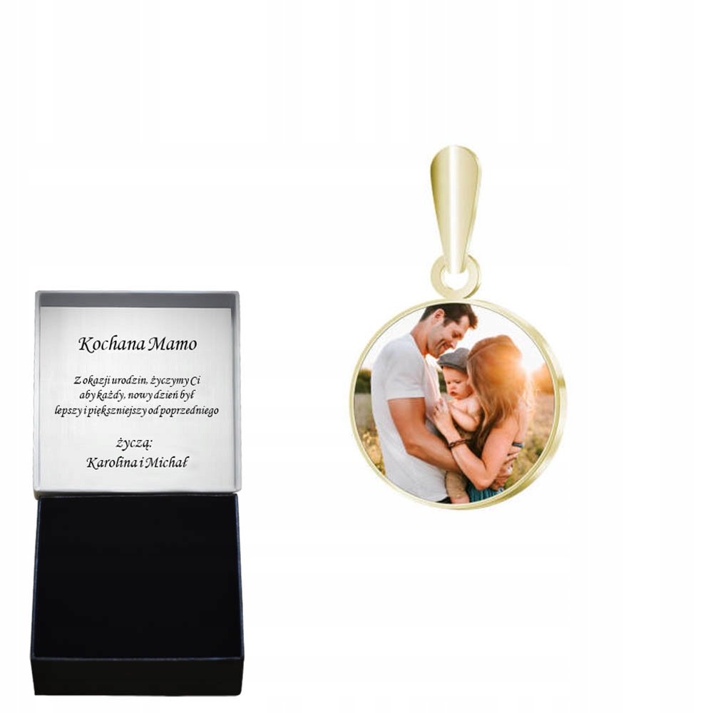Pozlacený přívěsek s fotografií Personalizace