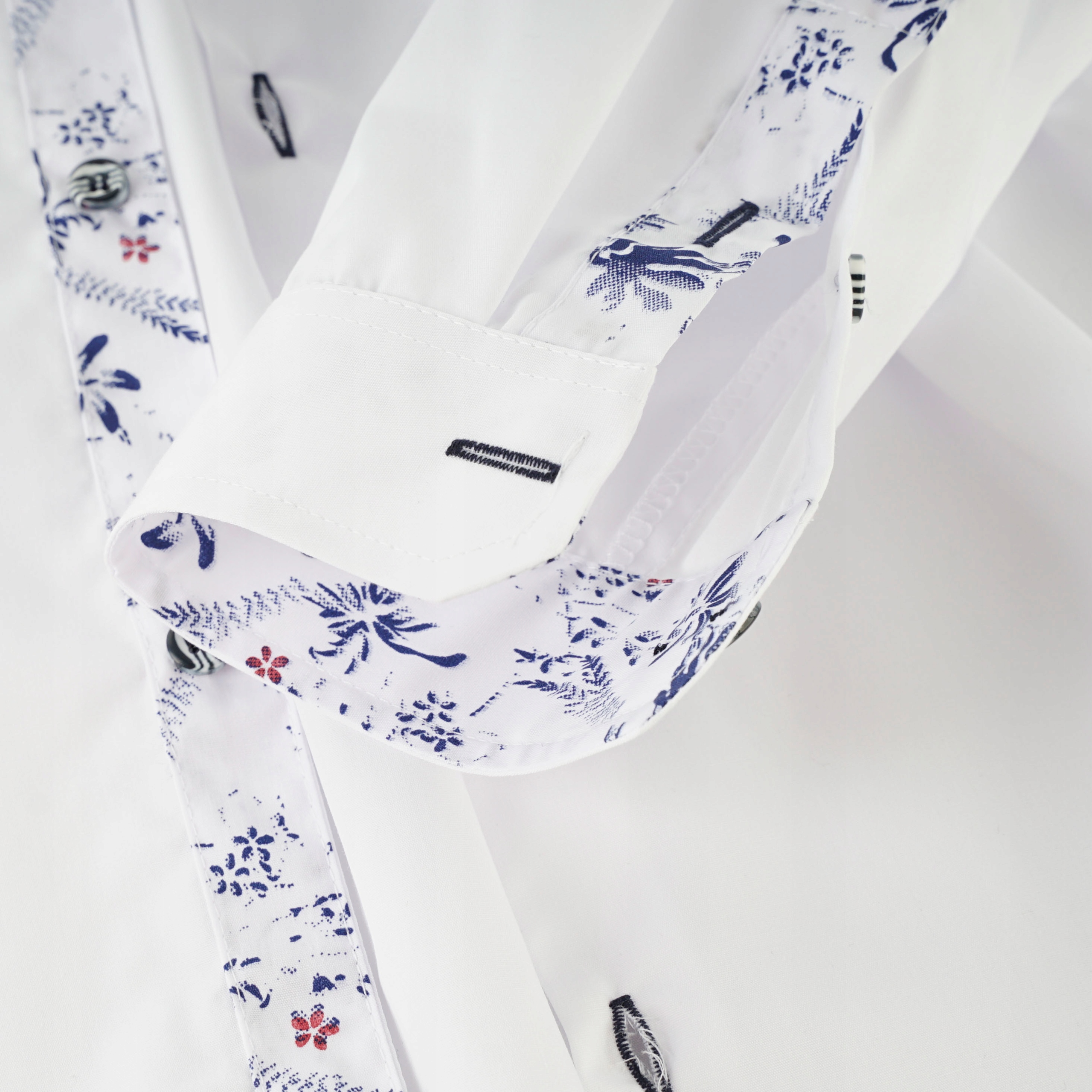 Koszula dla chłopca biała kołnierz w kwiaty długi rękaw elegancka BIKS 164 Kod producenta 01