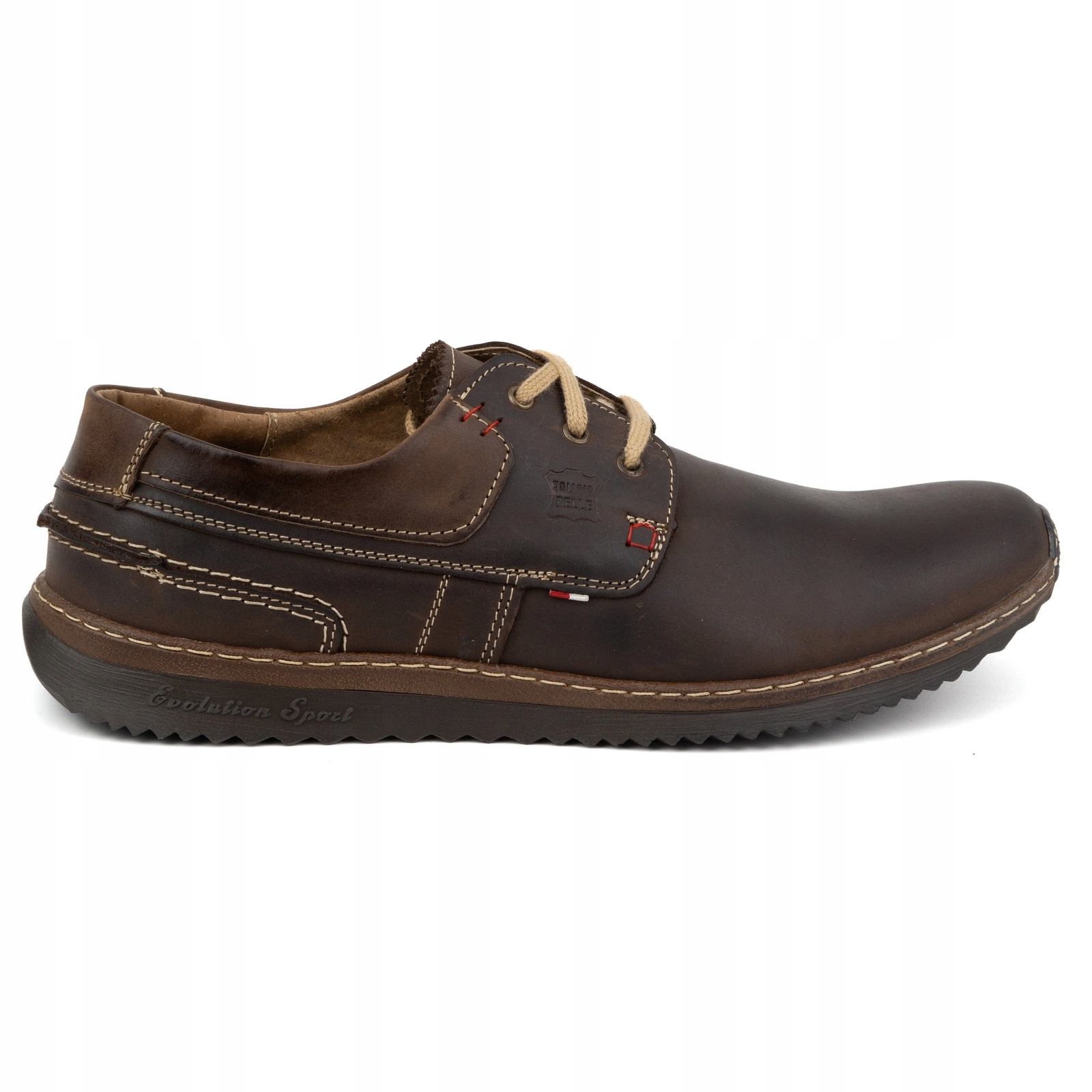 Kožené pánské polobotky Model 308GT Casual, šněrovací, hnědé 41