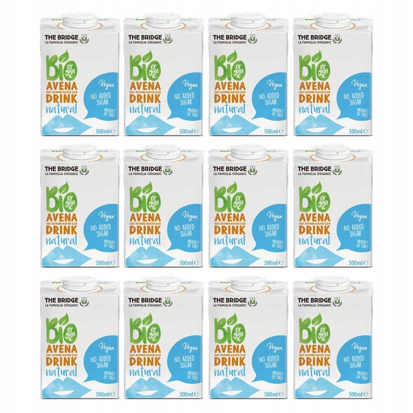 Levně 12 x přírodní ovesný nápoj bez přidaných cukrů Bio 500 ml The Bridge