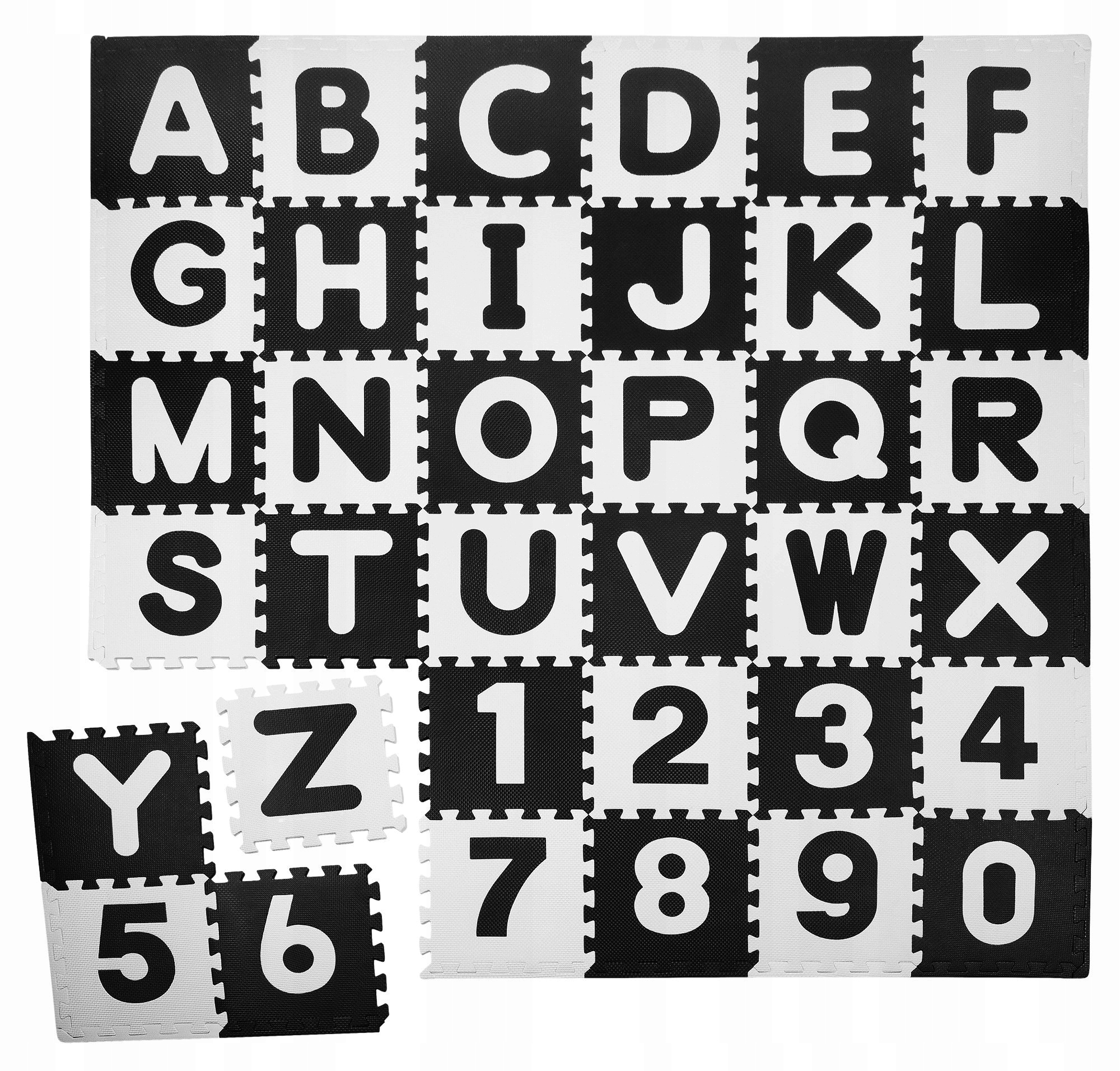 

Mata Piankowa Kontrastowa Puzzle Literki Cyferki