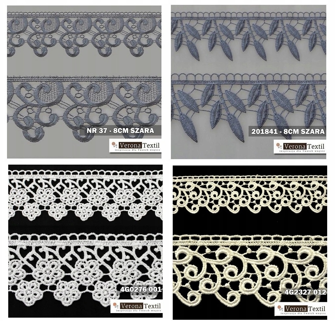 GIPIURA КРУЖЕВО ЗАНАВЕС 4,50 ЗЛОТЫХ БЕЛЫЙ КРЕМ СЕРЫЙ