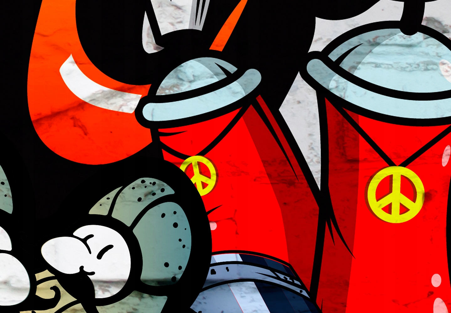 FOTOTAPETA GRAFFITI SKATE STREETART MURAL MUR MŁODZIEŻOWA SYPIALNIA 250x175 Liczba elementów 5