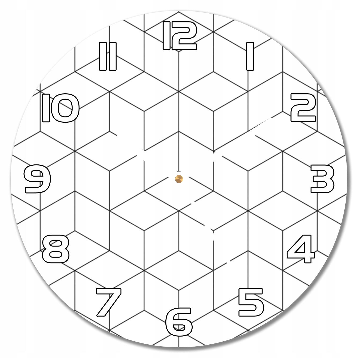 

Zegar ścienny szklany Kostka geometryczna f30 cm