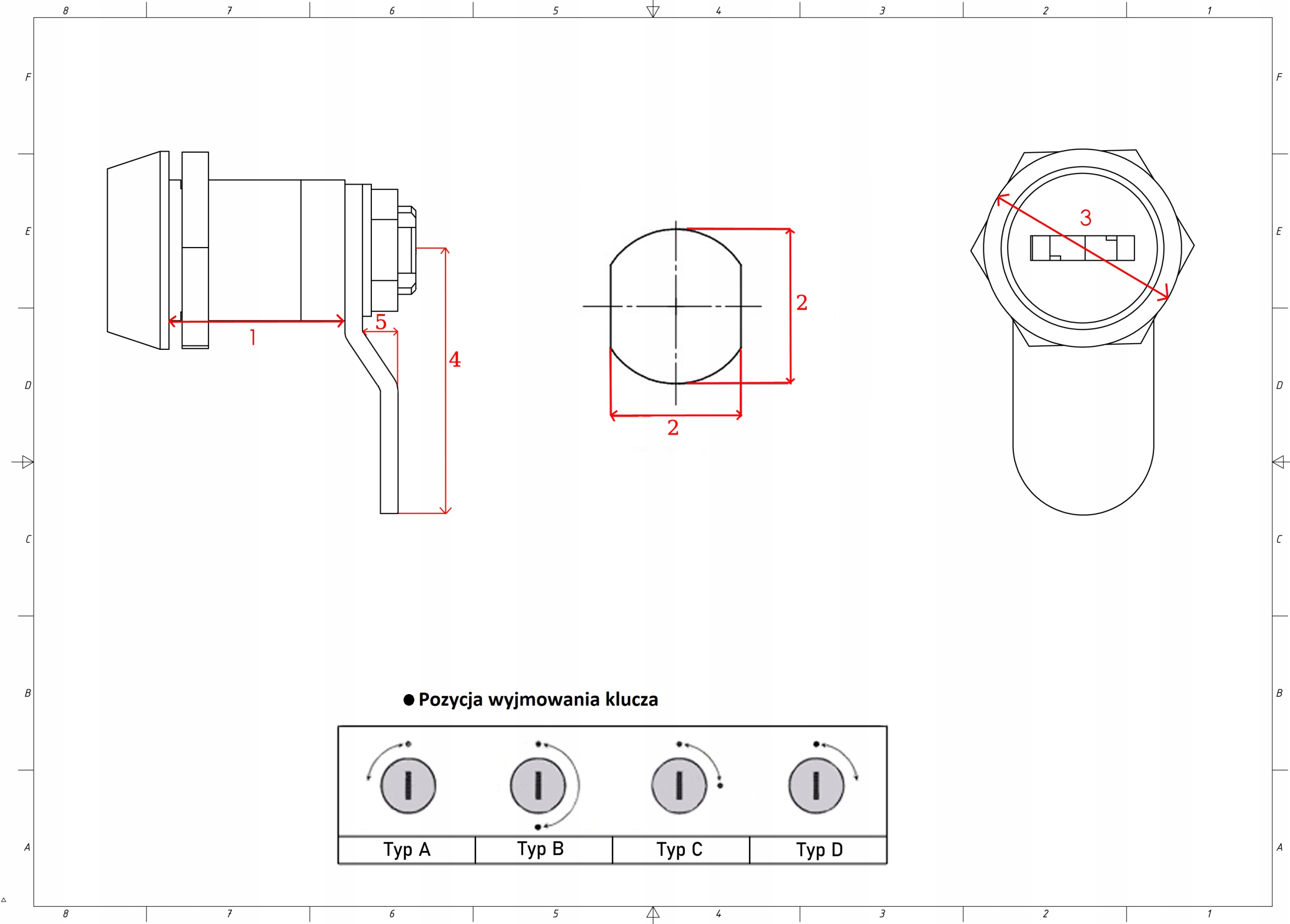 ZAMEK KRZYWKOWY DO SKRZYNKI NA LISTY POCZTOWEJ KASETOWY JEDEN KOD "004" Szerokość produktu 19.1 cm