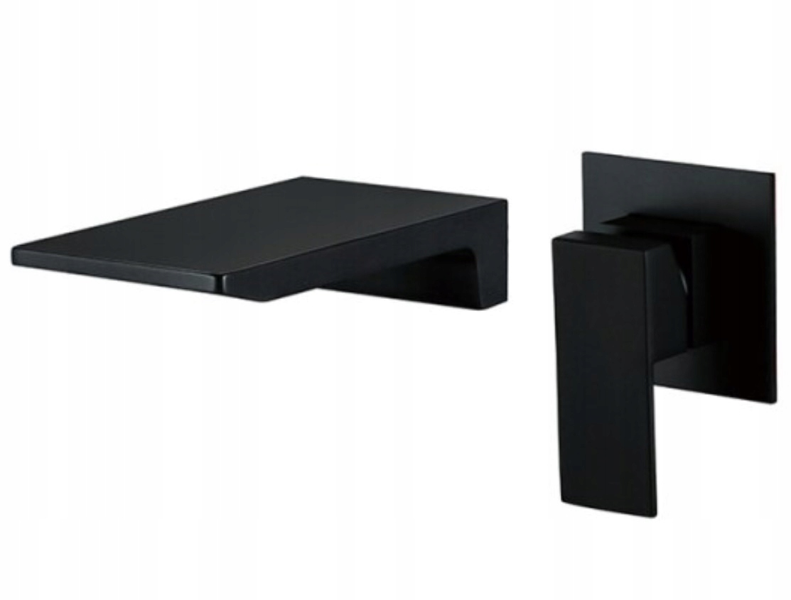 

Kran Bateria Umywalkowa Efekt Wodospadu Czarny Mat