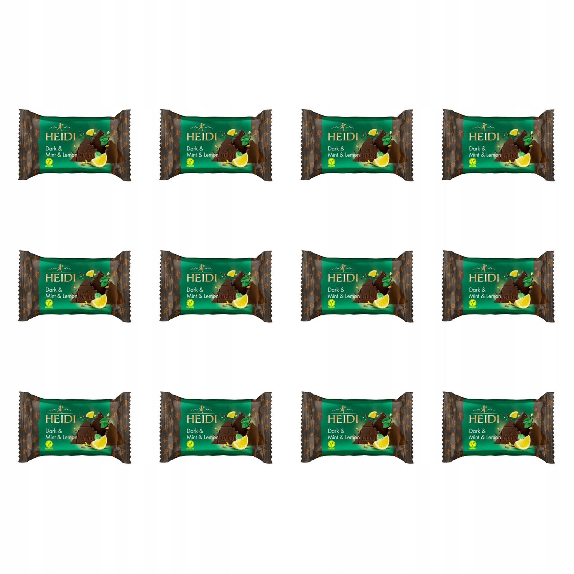 12x 27g Heidi tmavá máta a citron