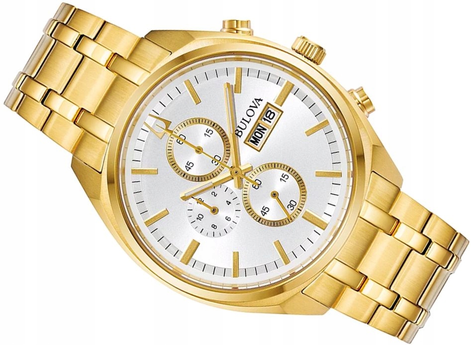 Zlaté Pánské Hodinky Bulova 97C109 Surveyor Chronograf Originál Box