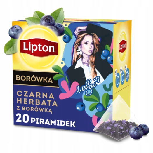 Levně Lipton Čaj černý s borůvkou, 20 pyramidek