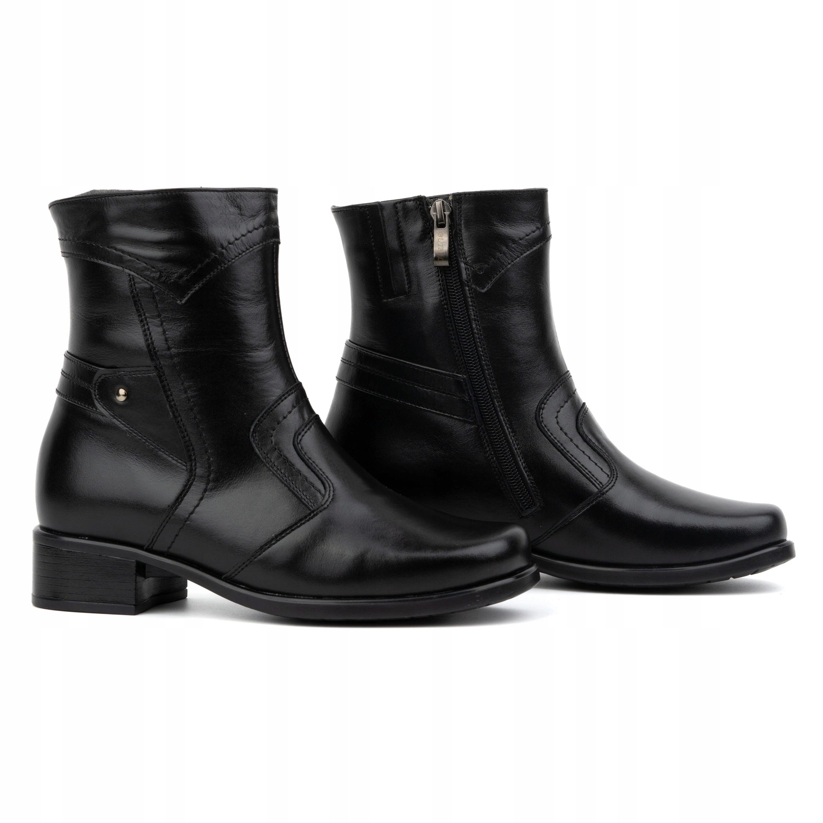 Dámské zimní zateplené boty z přírodní kůže Olivier 888BB černé 40