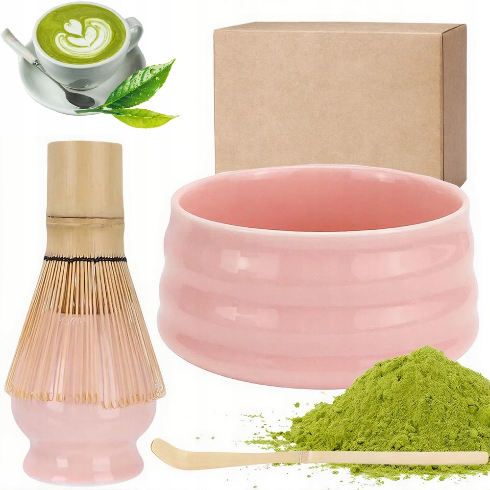 Levně Sada Nářadí Matcha Kompletní Sada Keramická Miska Bambusová Metla