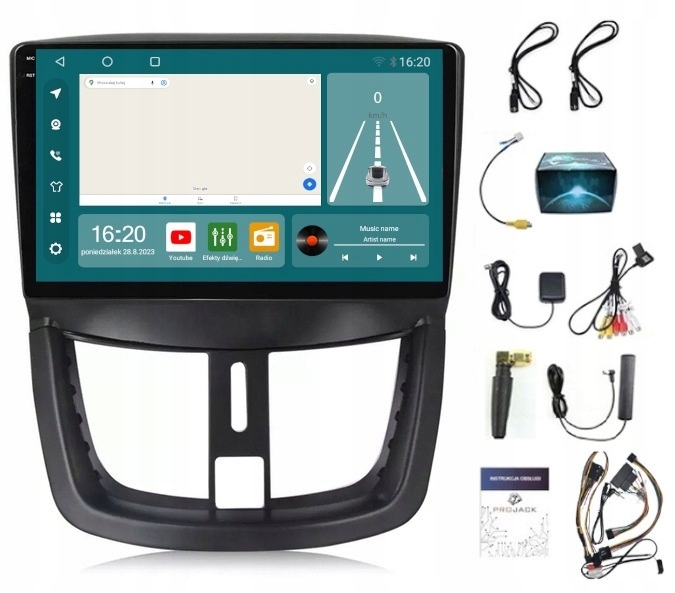 Rádio Navigace Peugeot 207 2006-12 Wifi Carplay Android 8/256GB Sim