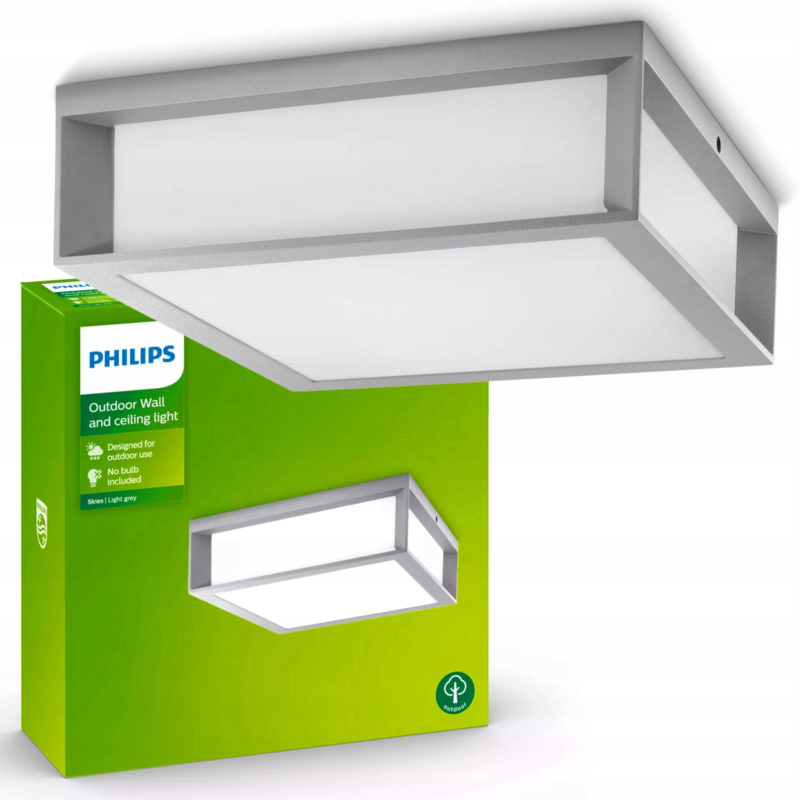 Led vonkajšia stropná záhradná lampa E27 Nástenná lampa Stropné Svietidlo šedá Philips