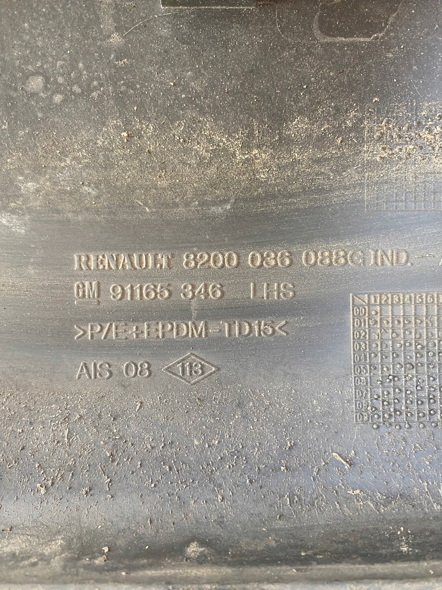 OPEL VIVARO A 01- moulding door front left 91165346
