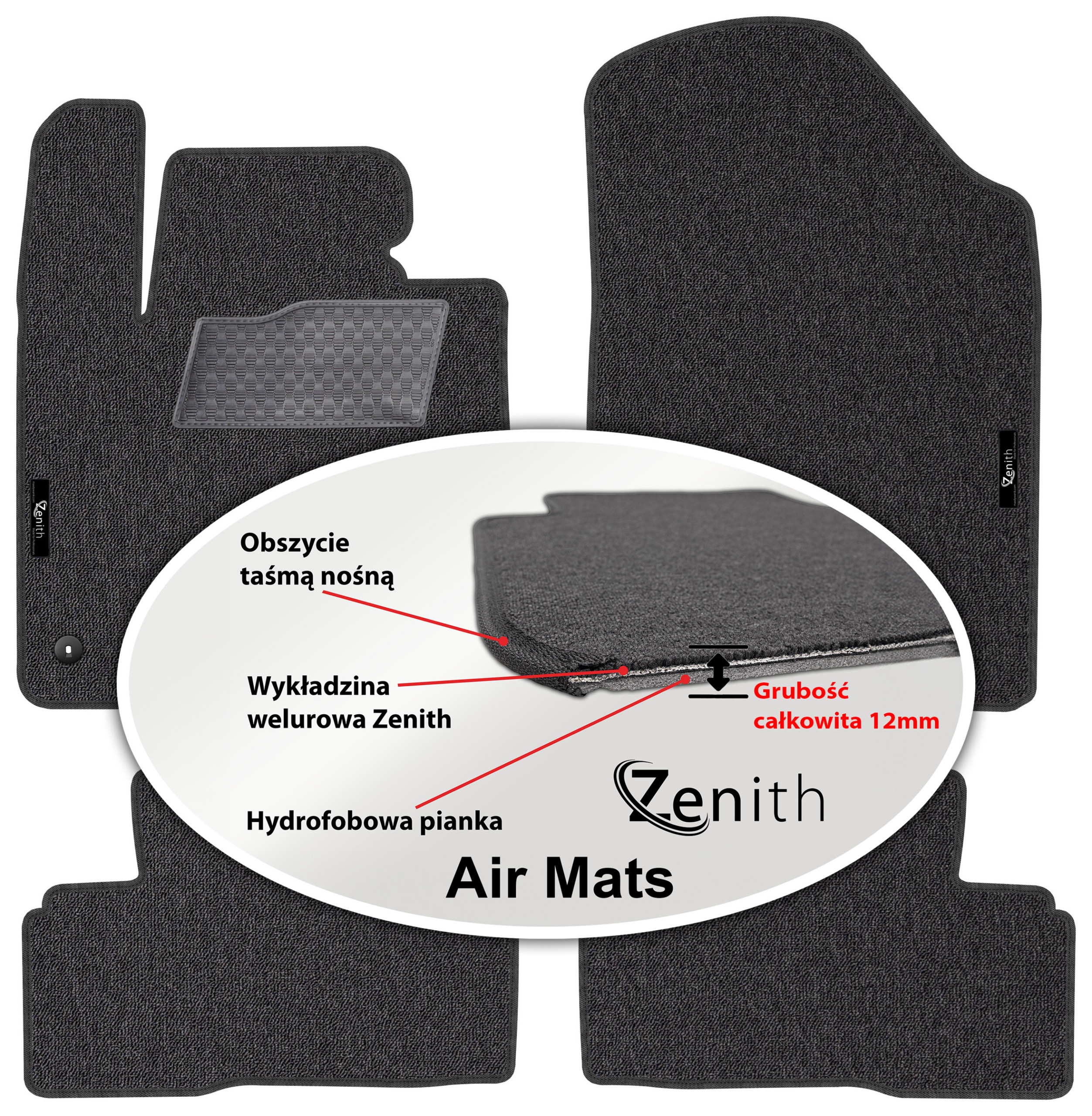 Kia Sportage V Hybryda 2022 – Velúrové koberčeky do auta Zenith Air Mats