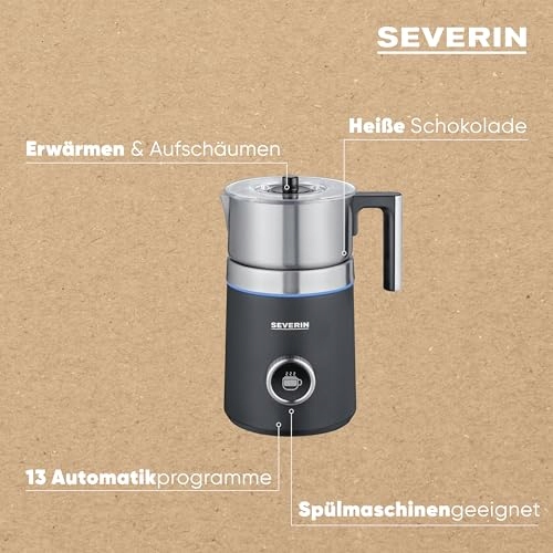 SEVERIN SPUMA 700 PLUS Elektryczny Spieniacz Do Mleka Indukcyjny Stalowy — miniatura 4
